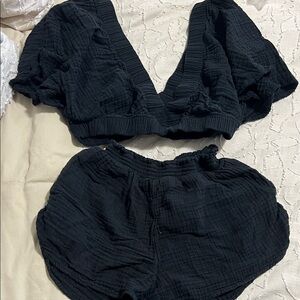 Aerie linen cover up set